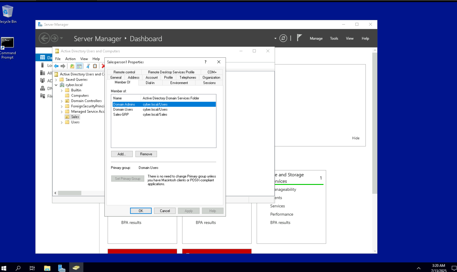 Giving Admin permissions